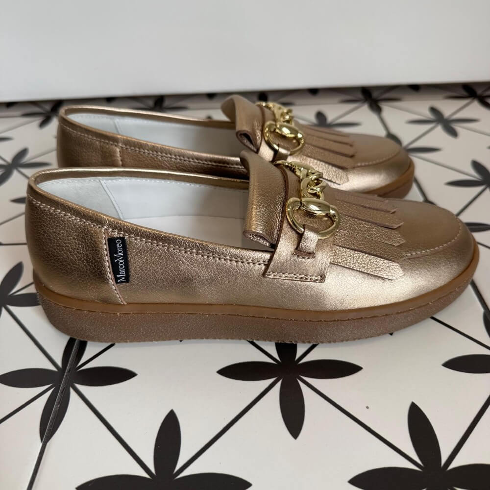 Marco Moreo Berlino Nina X760 Leather Loafer Gold