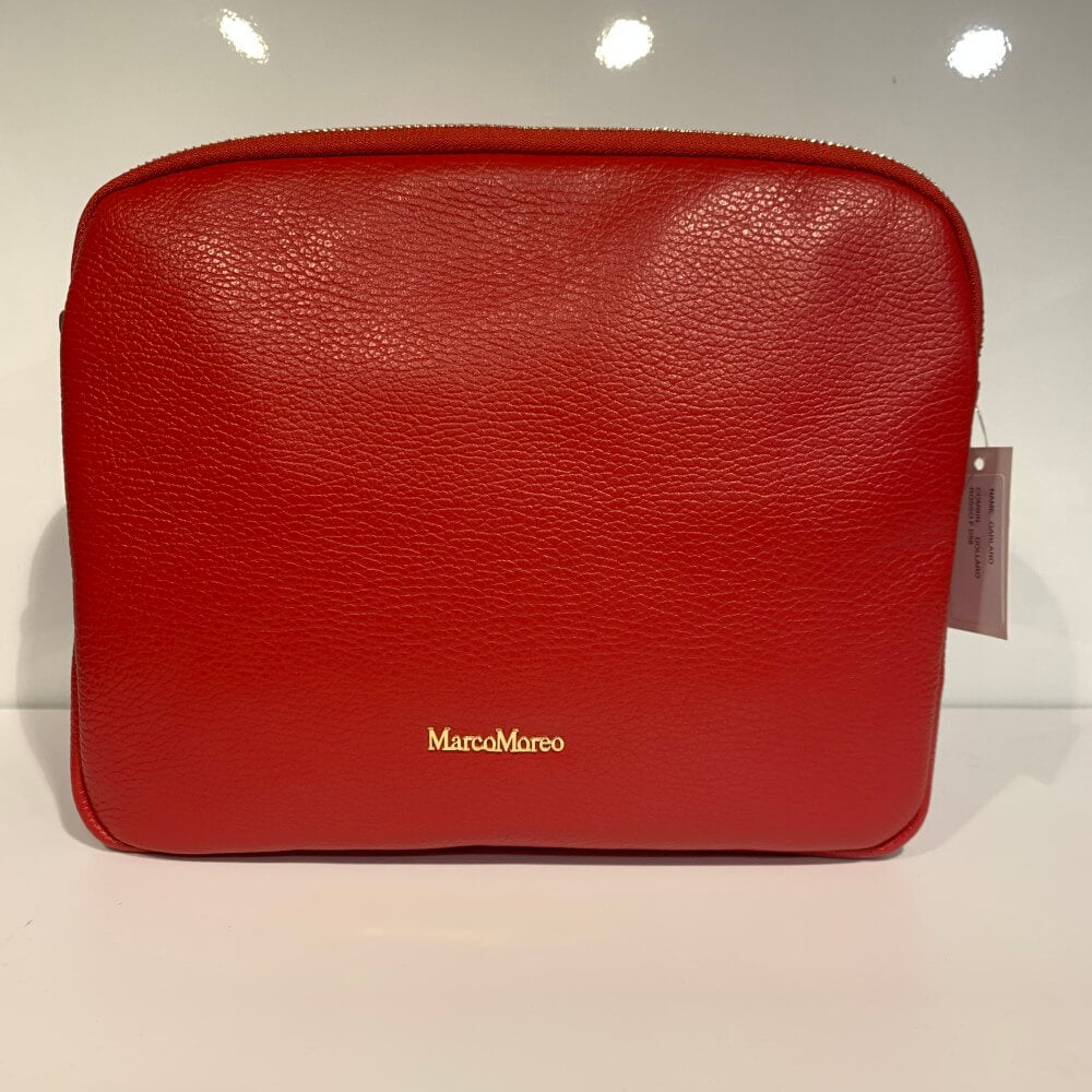 Red Leather Marco Moreo Crossbody Bag 