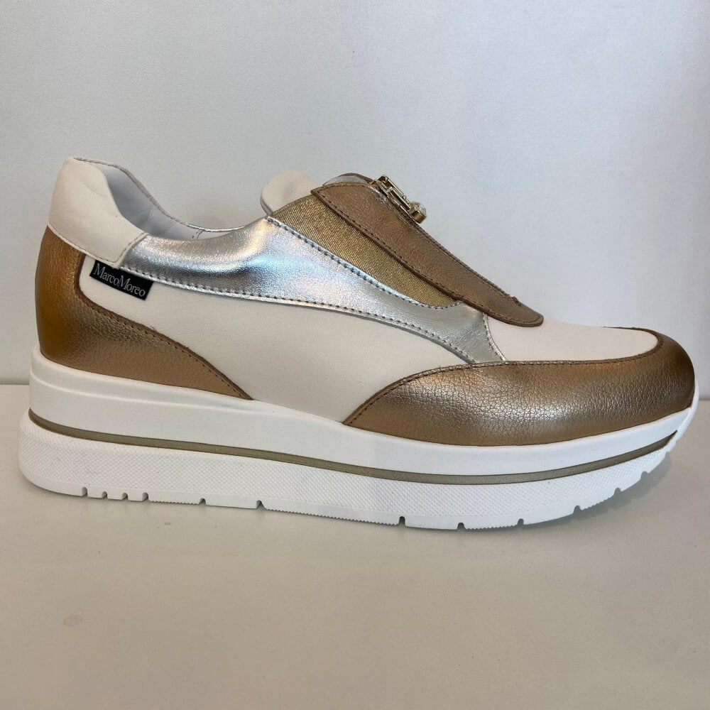 Marco Moreo Multi coloured platform shoe with a centre zip
