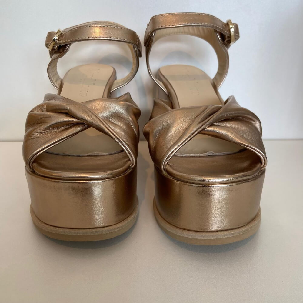 Marco Moreo X813 Luna Buenos Aires Platform Leather Sandal Gold