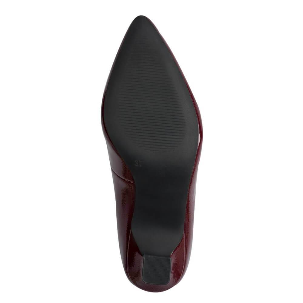 Marco Tozzi 2-22420 Vegan Chianti Red Patent Court Shoe