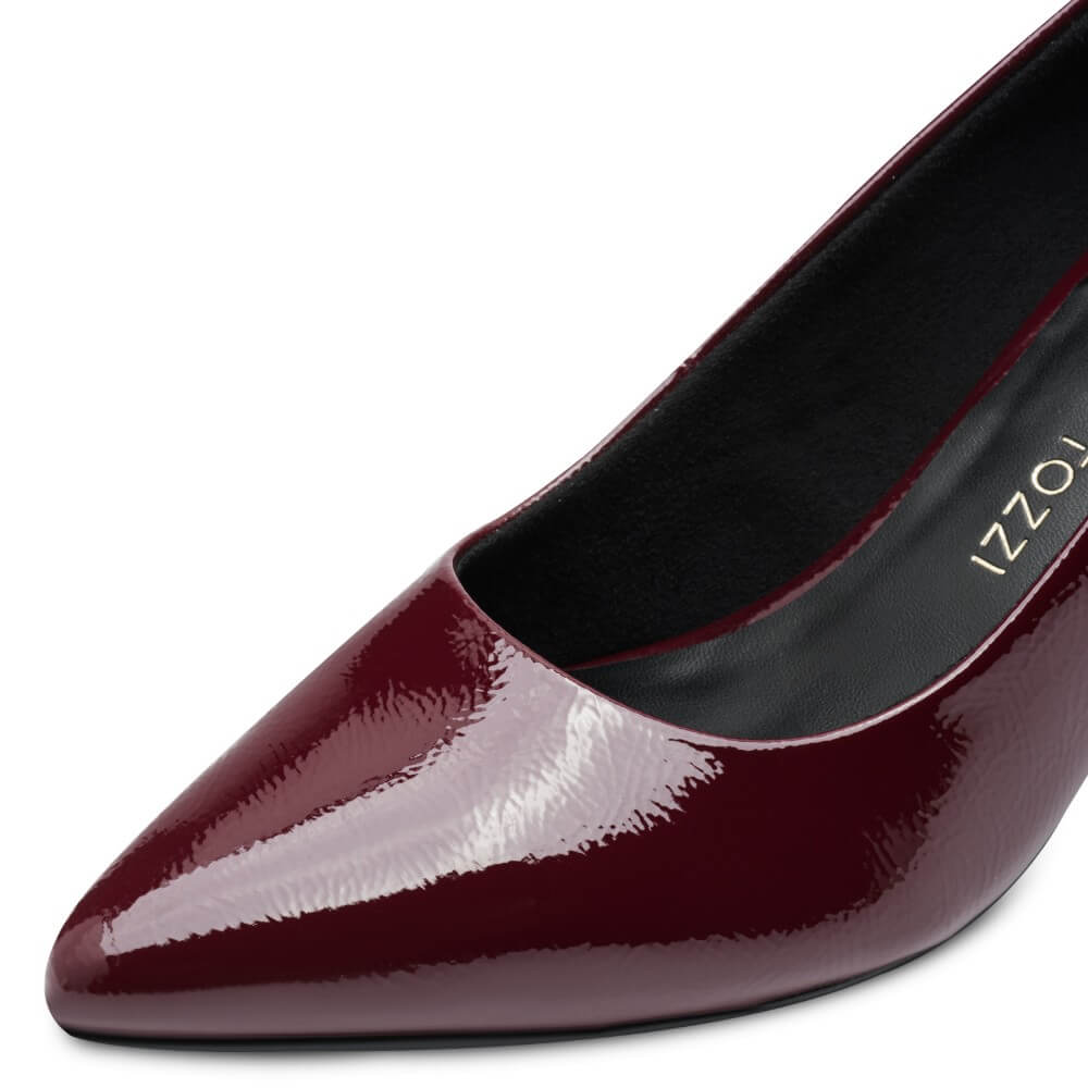 Marco Tozzi 2-22420 Vegan Chianti Red Patent Court Shoe