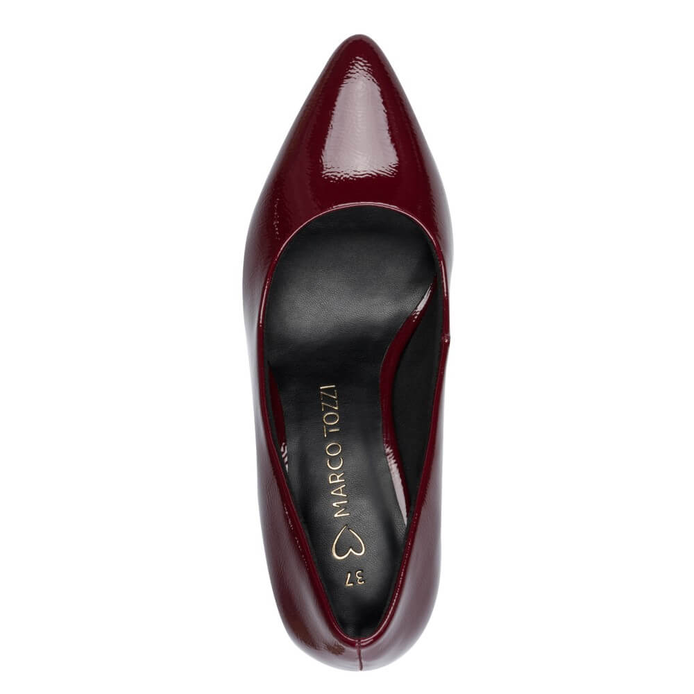 Marco Tozzi 2-22420 Vegan Chianti Red Patent Court Shoe