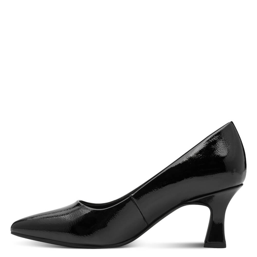 Marco Tozzi 2-22420 Vegan Patent Black Court Shoe