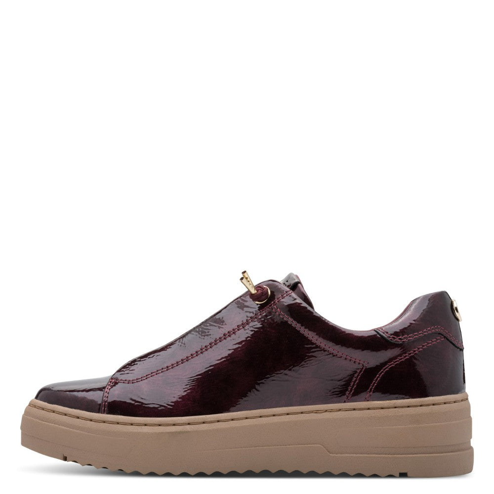 Marco Tozzi 2-23724 Mulberry Patent Vegan Platform Sneakers