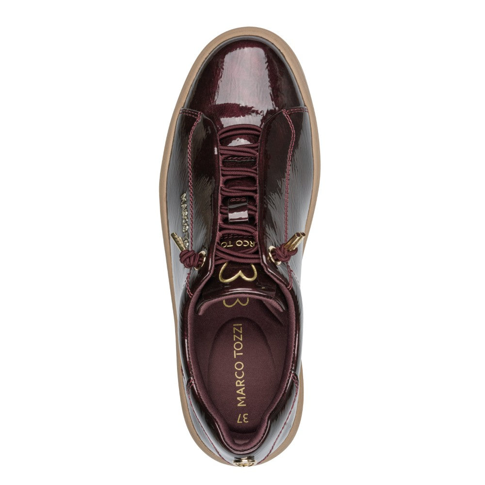 Marco Tozzi 2-23724 Mulberry Patent Vegan Platform Sneakers
