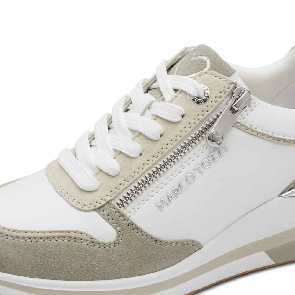 Marco Tozzi 2-23764 Wedge Trainer White Green