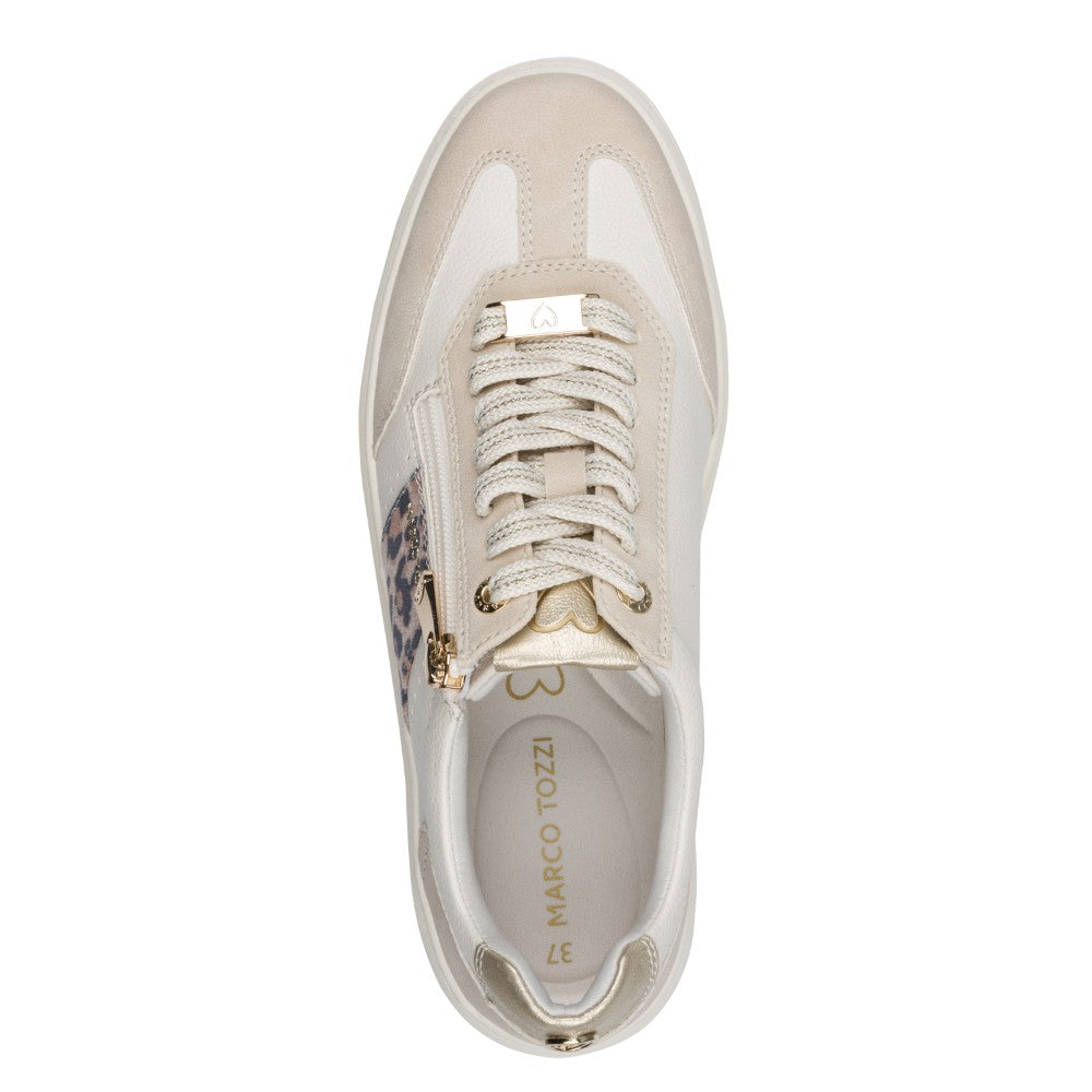 Marco Tozzi Beige and Leopard print sneaker