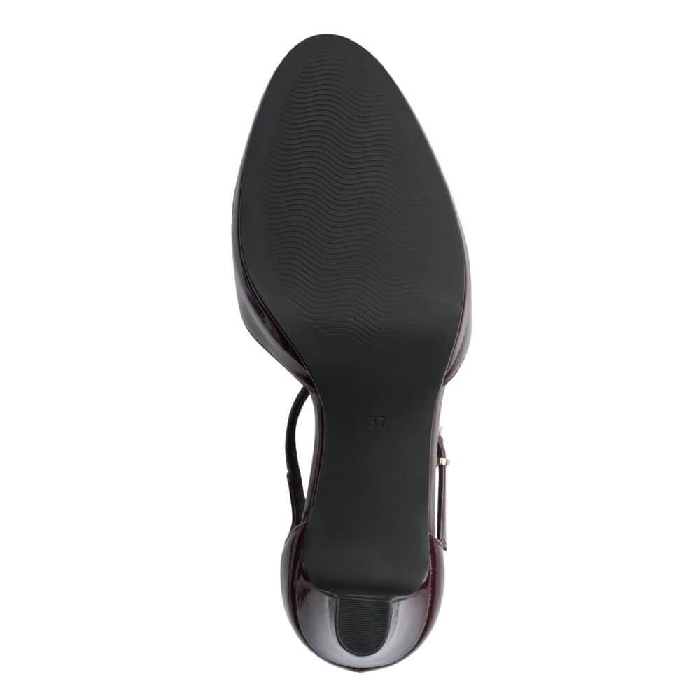 Marco Tozzi 2-24419 T-Bar Court Shoes Vegan Bordeaux Patent