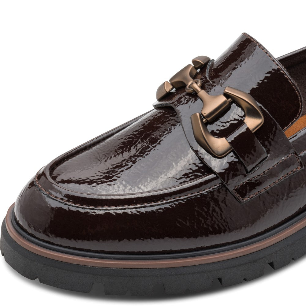 Marco Tozzi 2-24700 Mocca Brown Patent Vegan Loafer