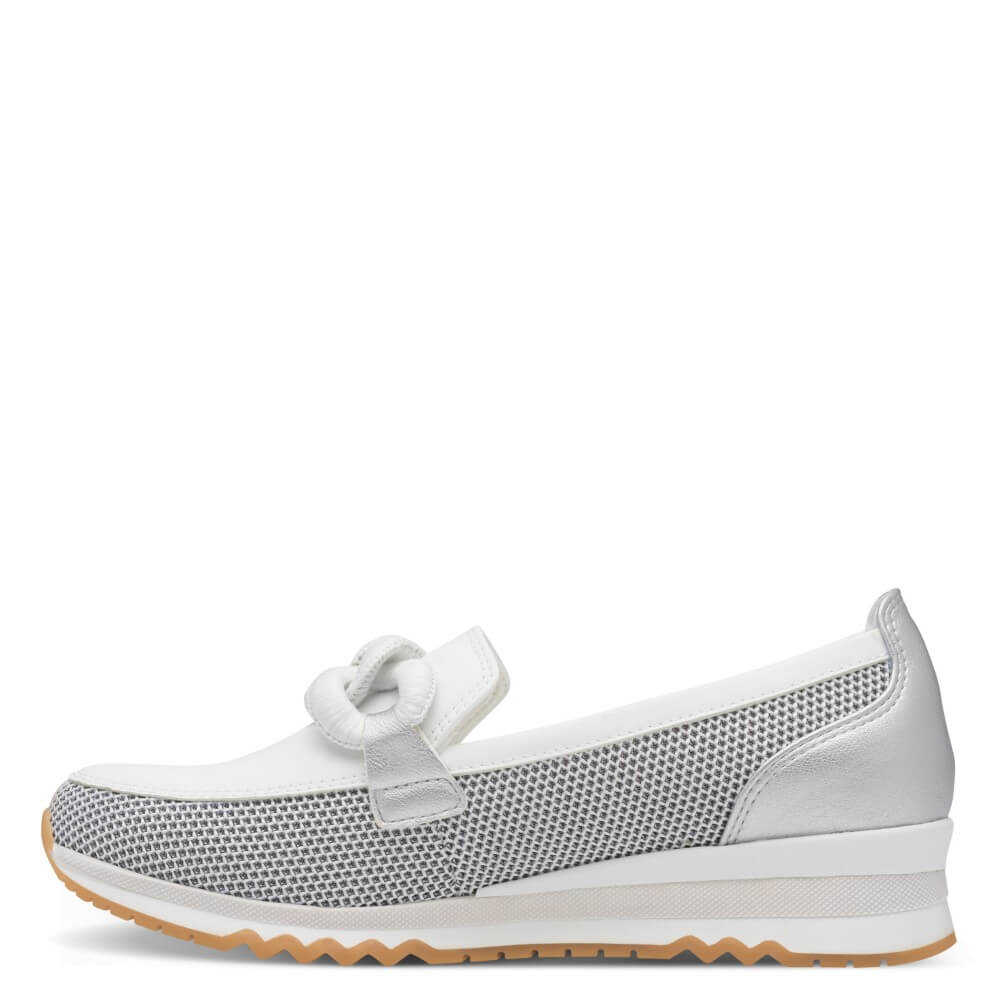 Marco Tozzi Vegan Sporty Loafer Silver White
