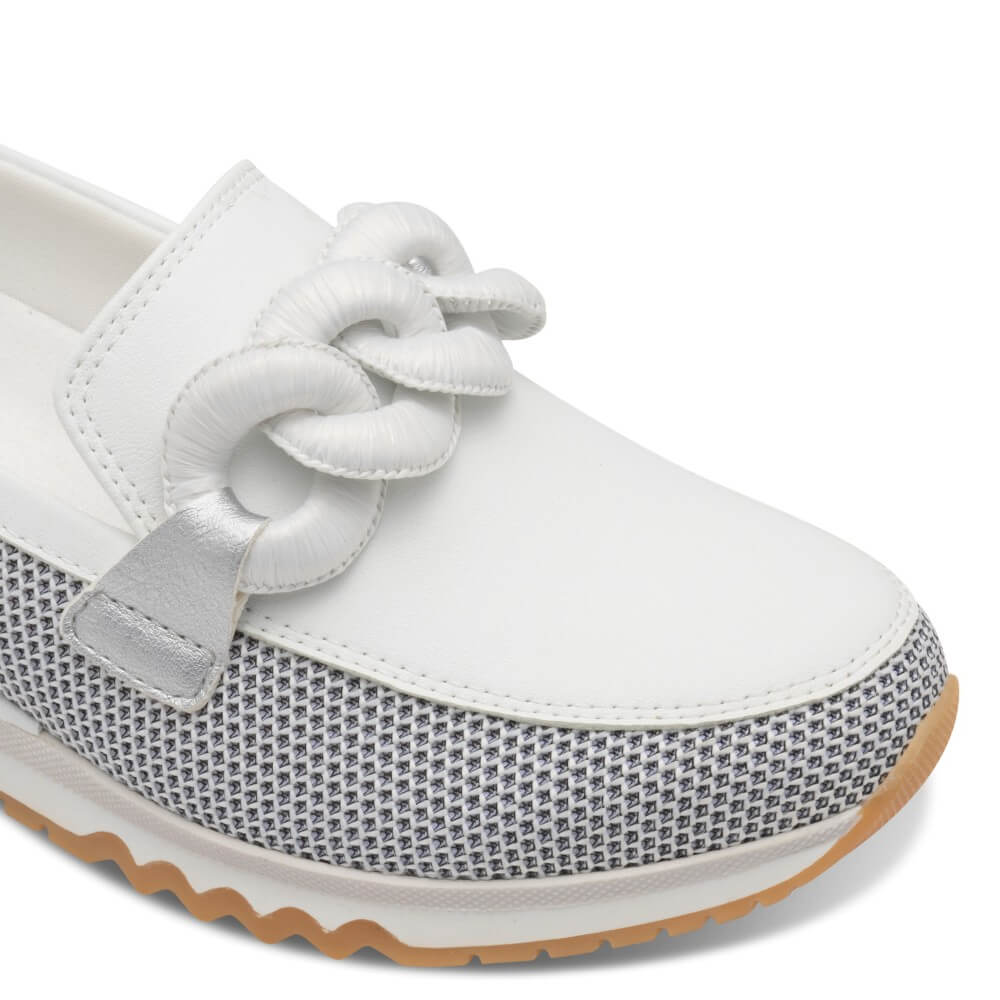 Marco Tozzi Vegan Sporty Loafer Silver White