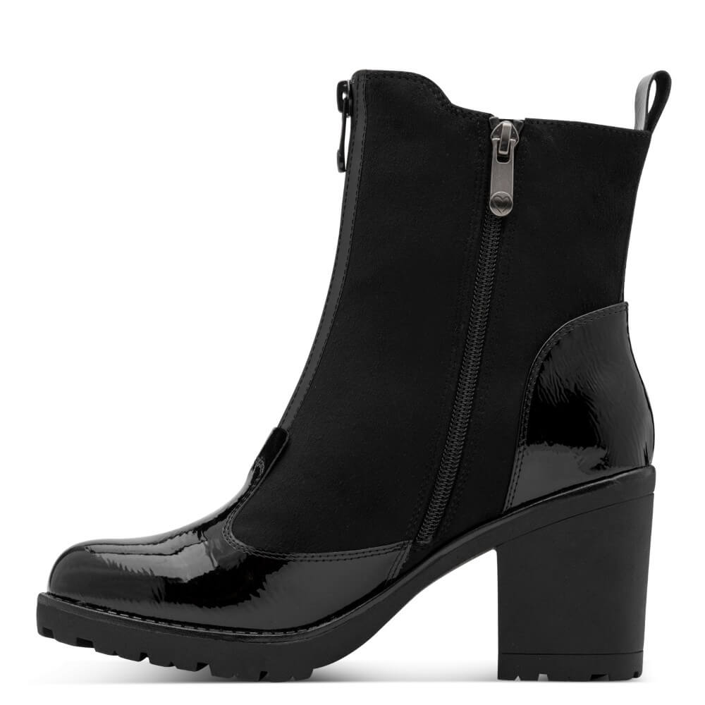 Marco Tozzi 2-25405 Vegan Black Centre Zip Ankle Boot