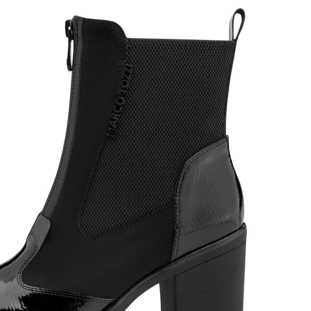 Marco Tozzi 2-25405 Vegan Black Centre Zip Ankle Boot