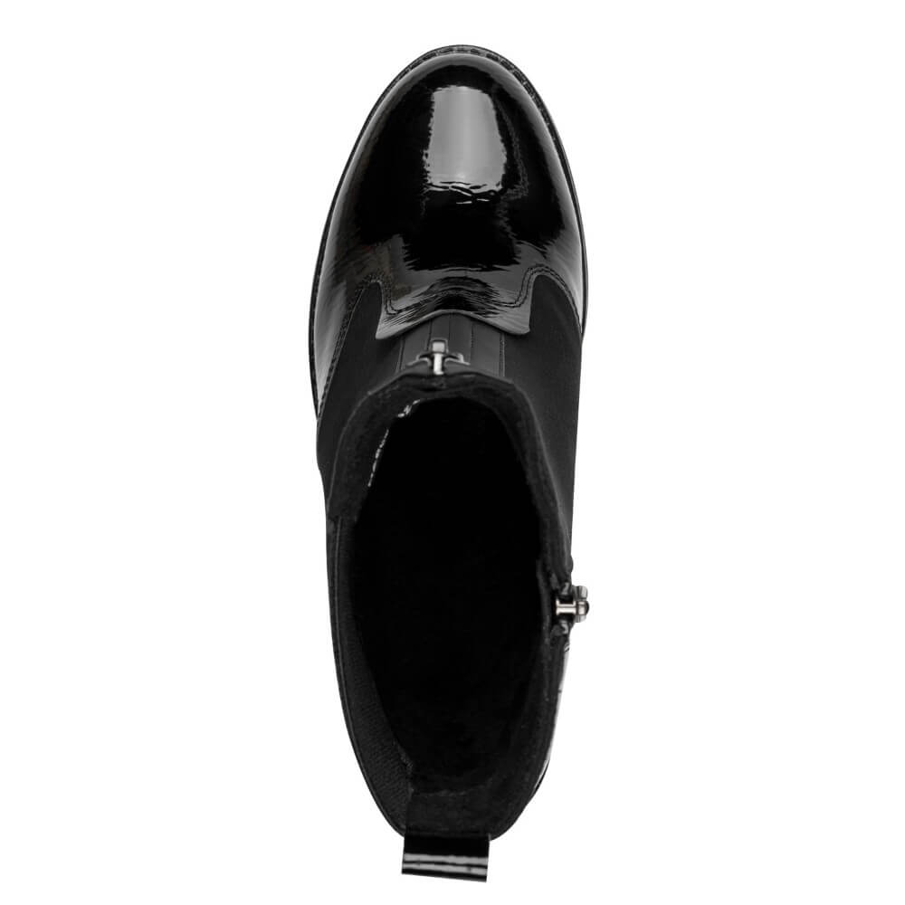 Marco Tozzi 2-25405 Vegan Black Centre Zip Ankle Boot