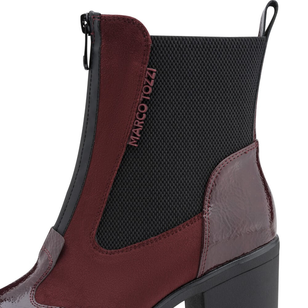 Marco Tozzi 2-25405 Vegan Bordeaux Centre Zip Ankle Boot