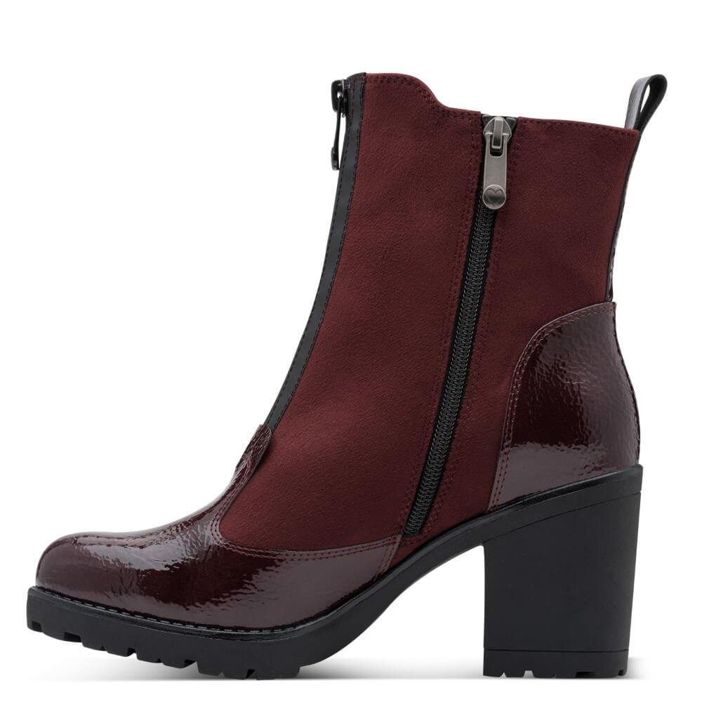 Marco Tozzi 2-25405 Vegan Bordeaux Centre Zip Ankle Boot