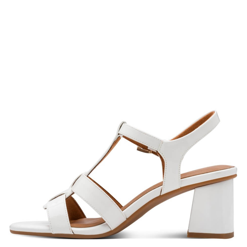 Marco Tozzi 2-28333 Vegan Patent Sandal White