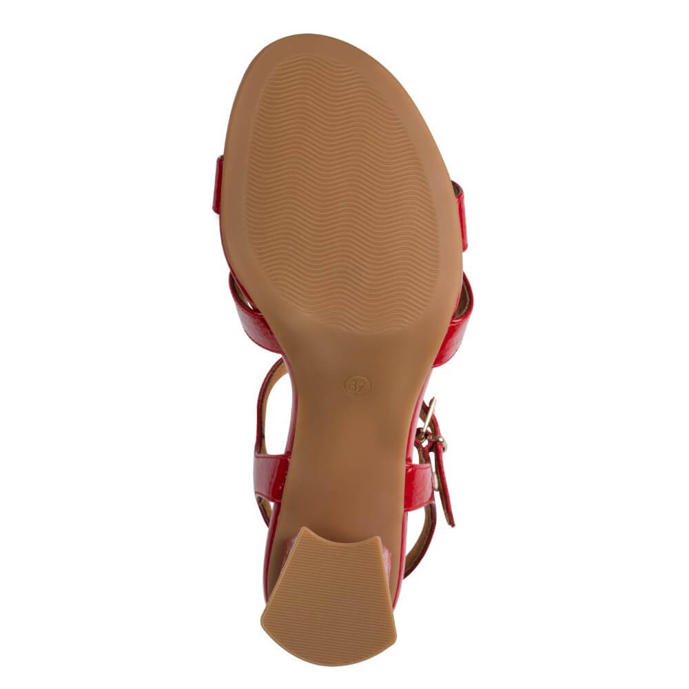 Marco Tozzi 2-28333 Vegan Patent Sandal Red