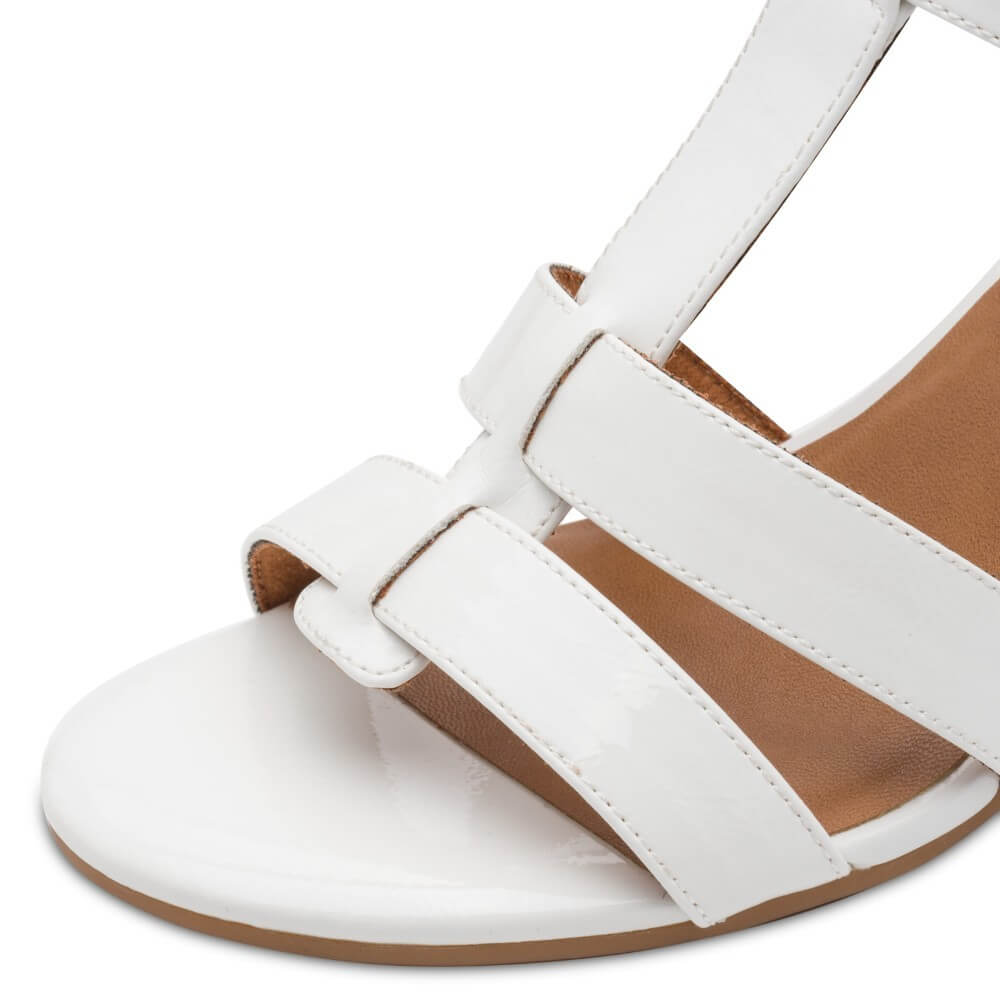 Marco Tozzi 2-28333 Vegan Patent Sandal White