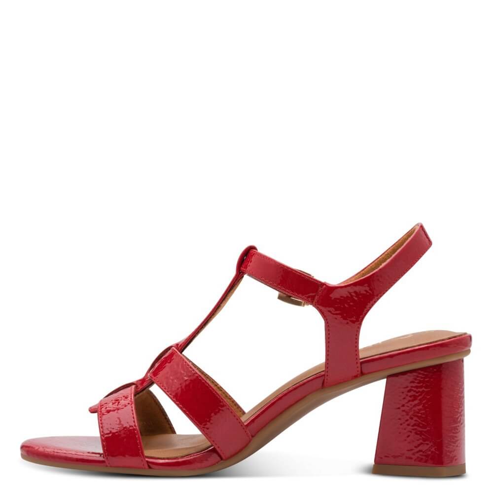 Marco Tozzi 2-28333 Vegan Patent Sandal Red