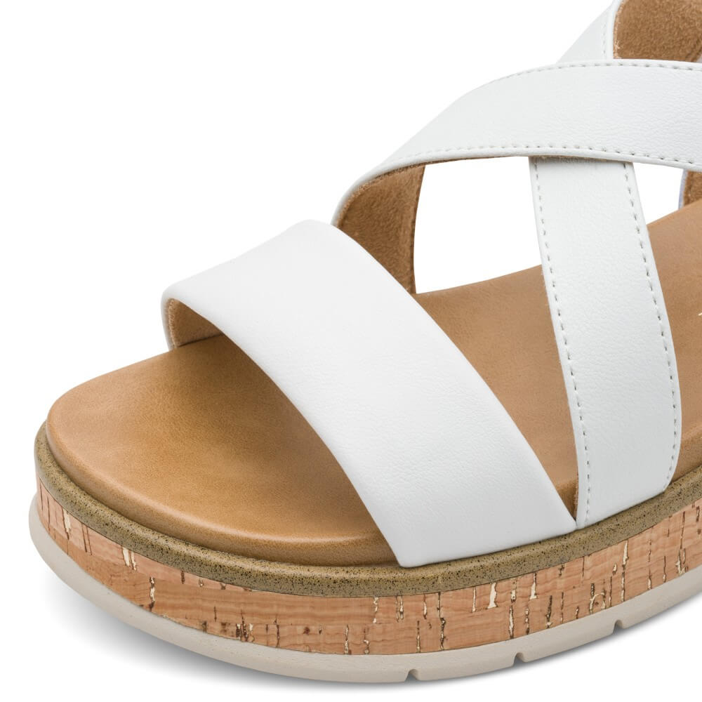 Marco Tozzi 2-28501 Velcro Strap Sandal White
