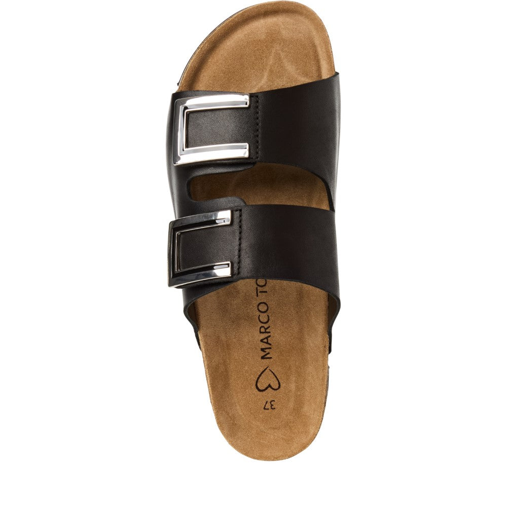 Marco Tozzi Leather Slider 2-27400-BLACK