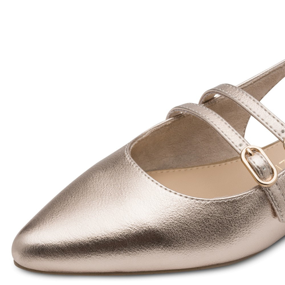 Marco Tozzi Slingback Ballerinas 2-29409 Platinum Gold