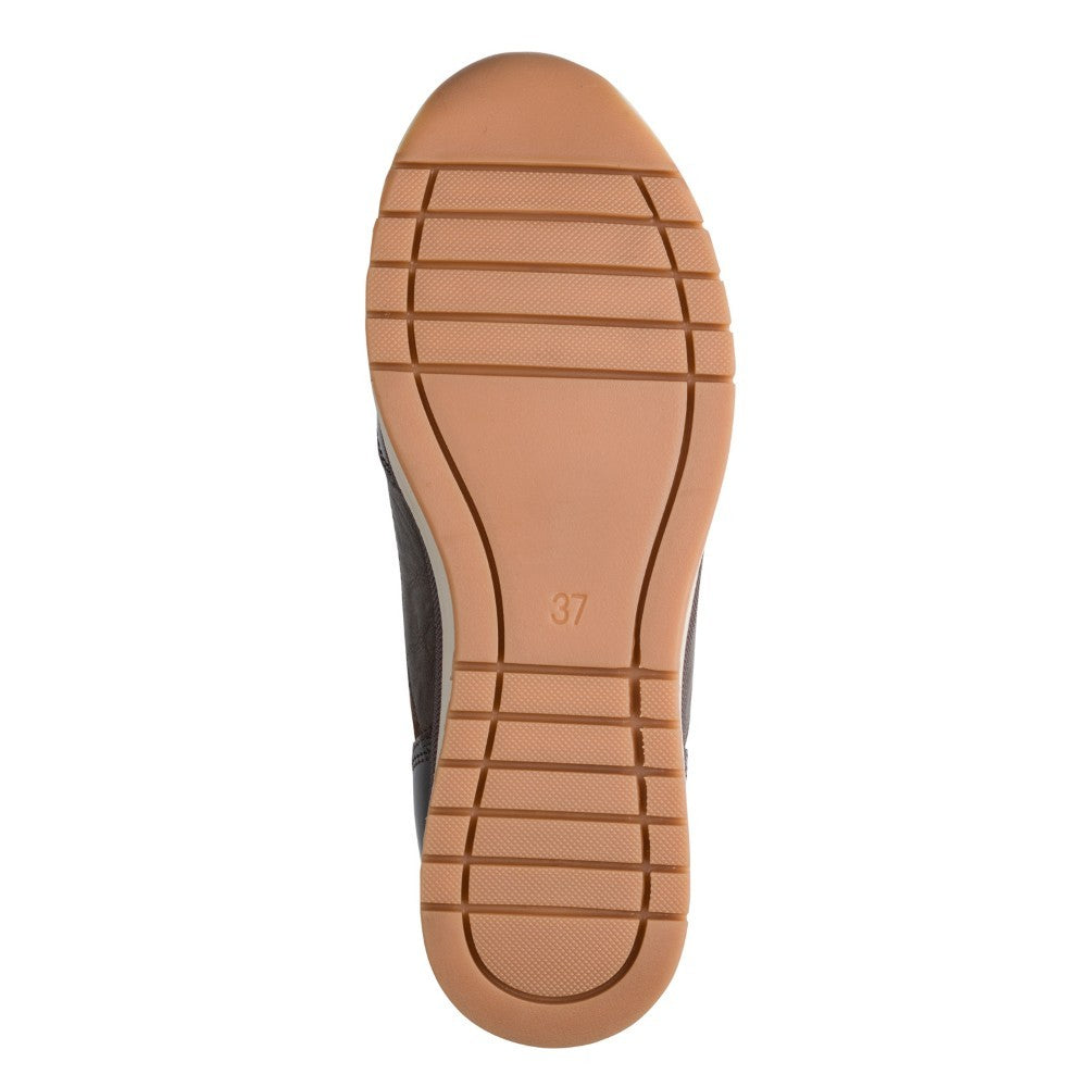 Marco Tozzi 2-24780 Vegan Centre Zip Trainer Coco Brown