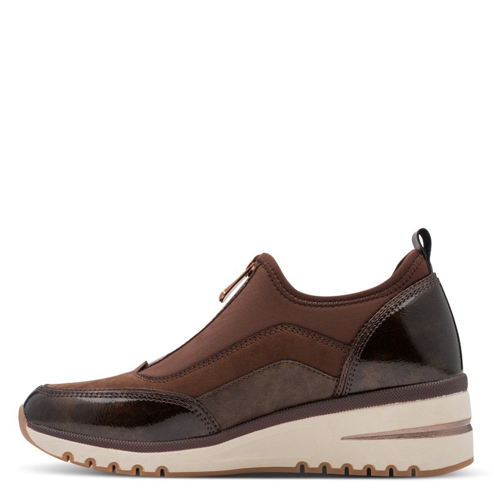 Marco Tozzi 2-24780 Vegan Centre Zip Trainer Coco Brown
