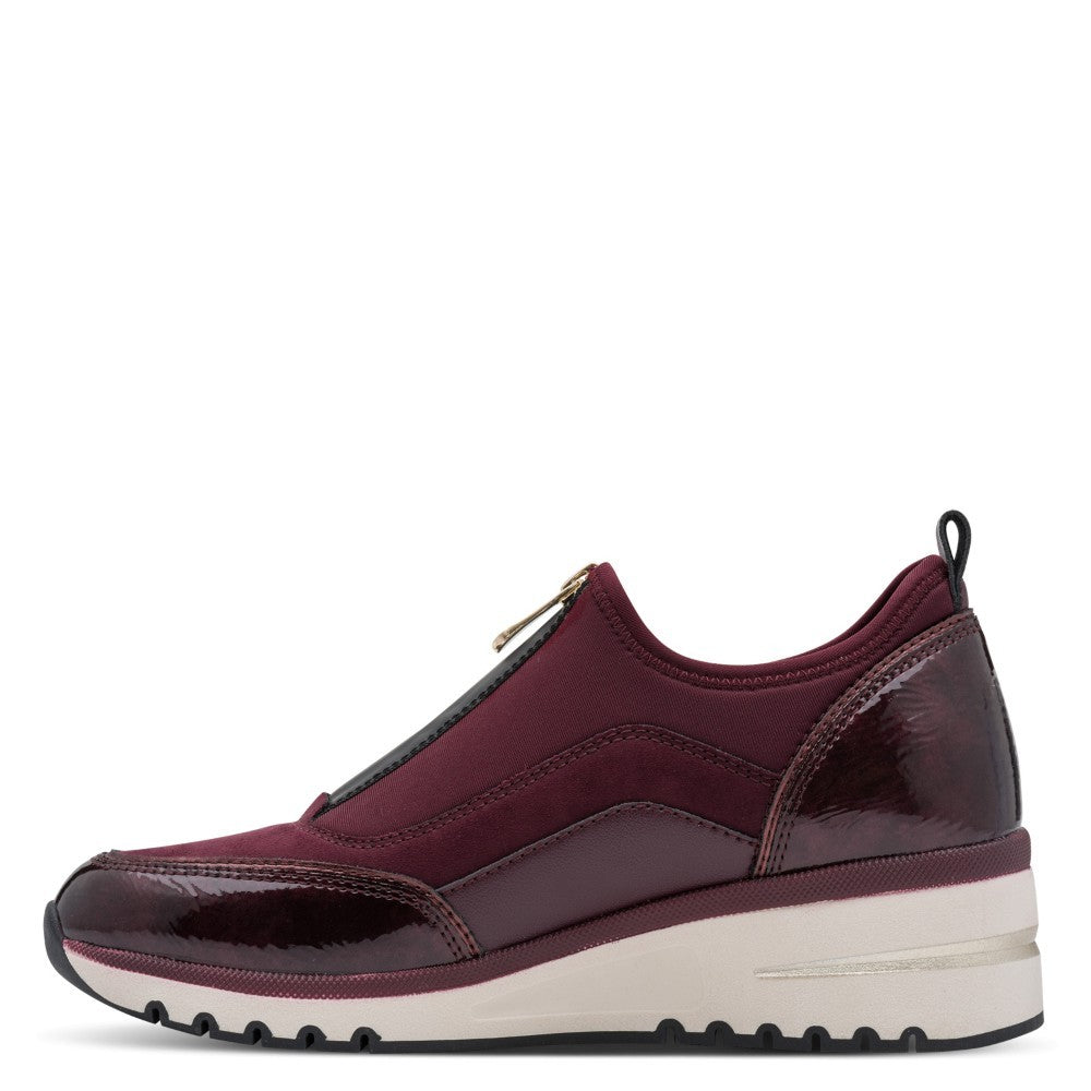Marco Tozzi 2-24780 Vegan Centre Zip Trainer Mulberry