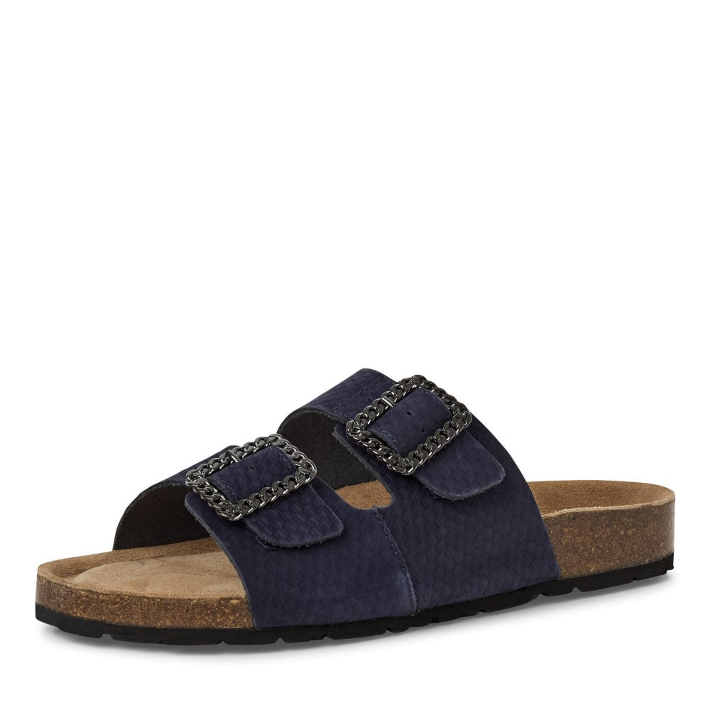 Marco Tozzi Leather Slider 2-27405-NAVY