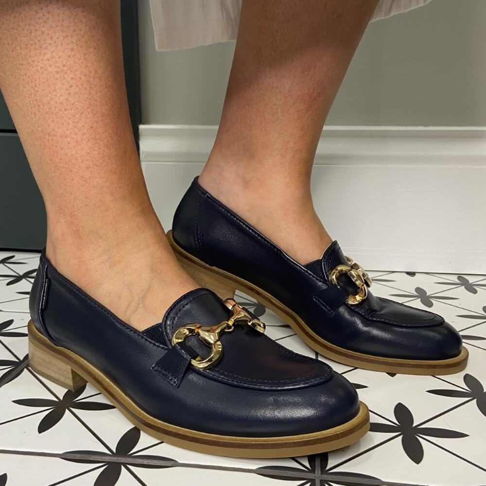 Marco Moreo C1181 Leather Loafer-NAVY