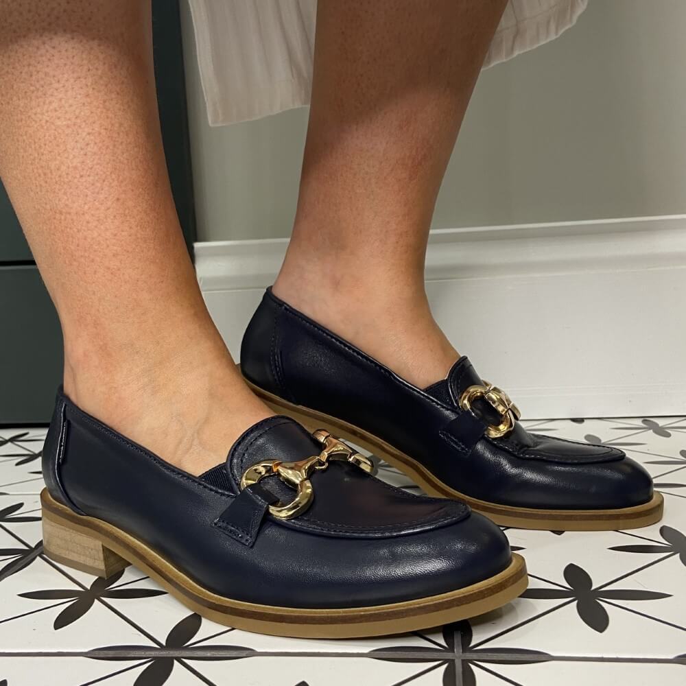 Marco Moreo C1181 Leather Loafer-NAVY