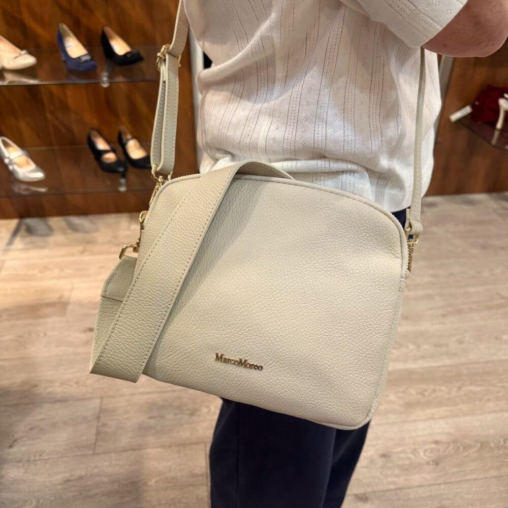 Marco Moreo Leather Shoulder Bag 1768-LATTE