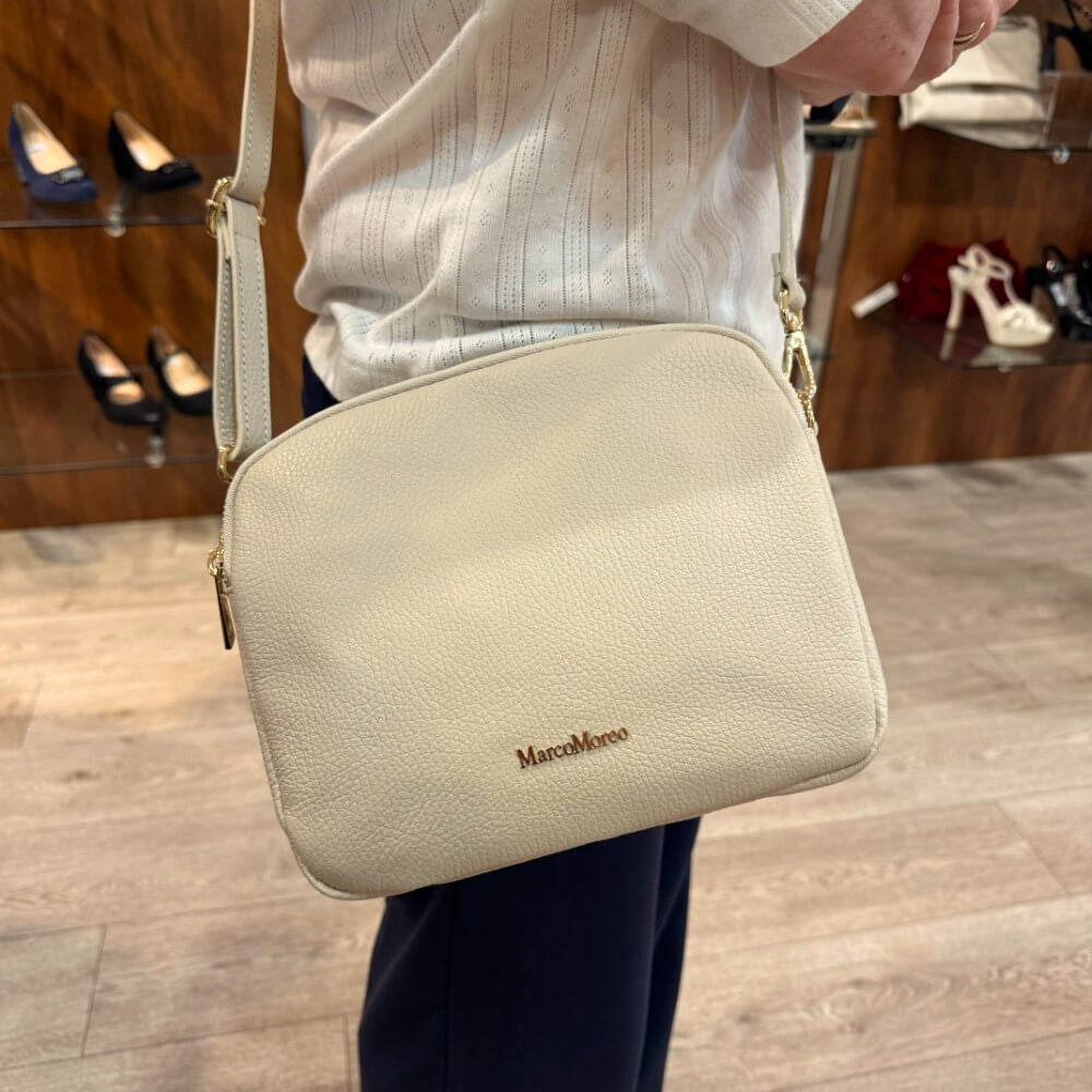 Marco Moreo Leather Shoulder Bag 1768-LATTE
