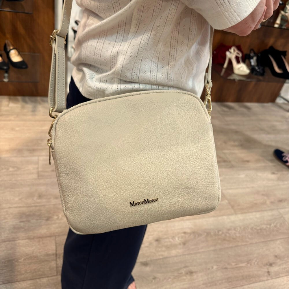 Marco Moreo Leather Shoulder Bag 1768-LATTE