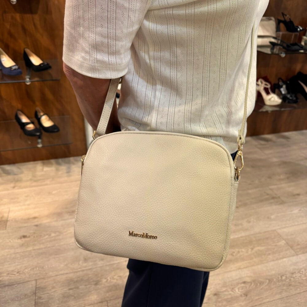 Marco Moreo Leather Shoulder Bag 1768-LATTE