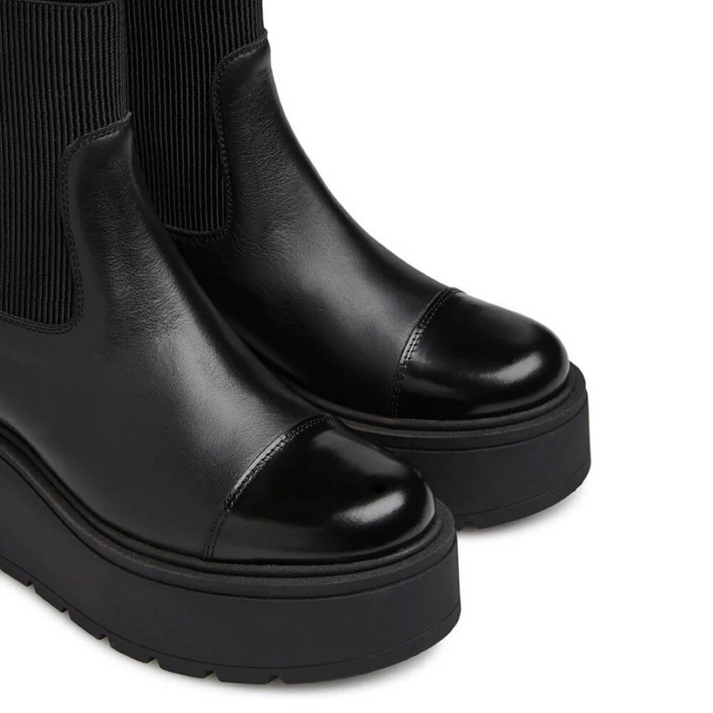 Marco Moreo Leather Platform Chelsea Boot Vale Brenda A132 Black