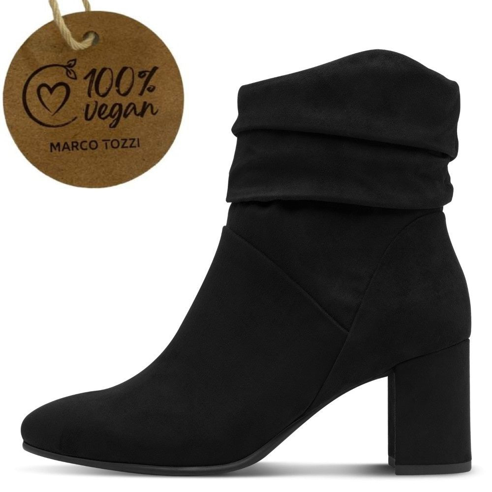 Marco Tozzi Ruched Ankle Boots Vegan 2-25307 Black