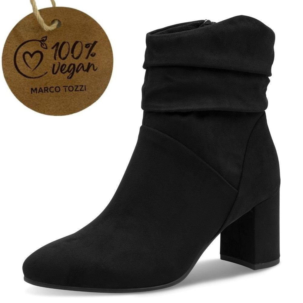 Marco Tozzi Ruched Ankle Boots Vegan 2-25307 Black