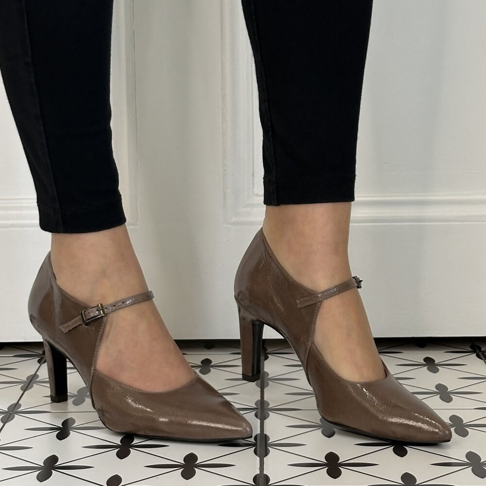 Marian 4504 Mary Jane High Heel Taupe