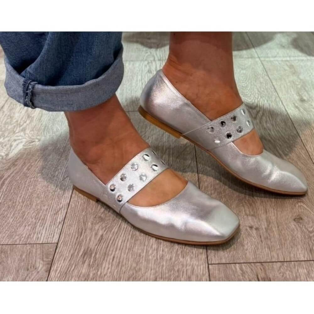 Marian Leather Mary Jane 24205-SILVER