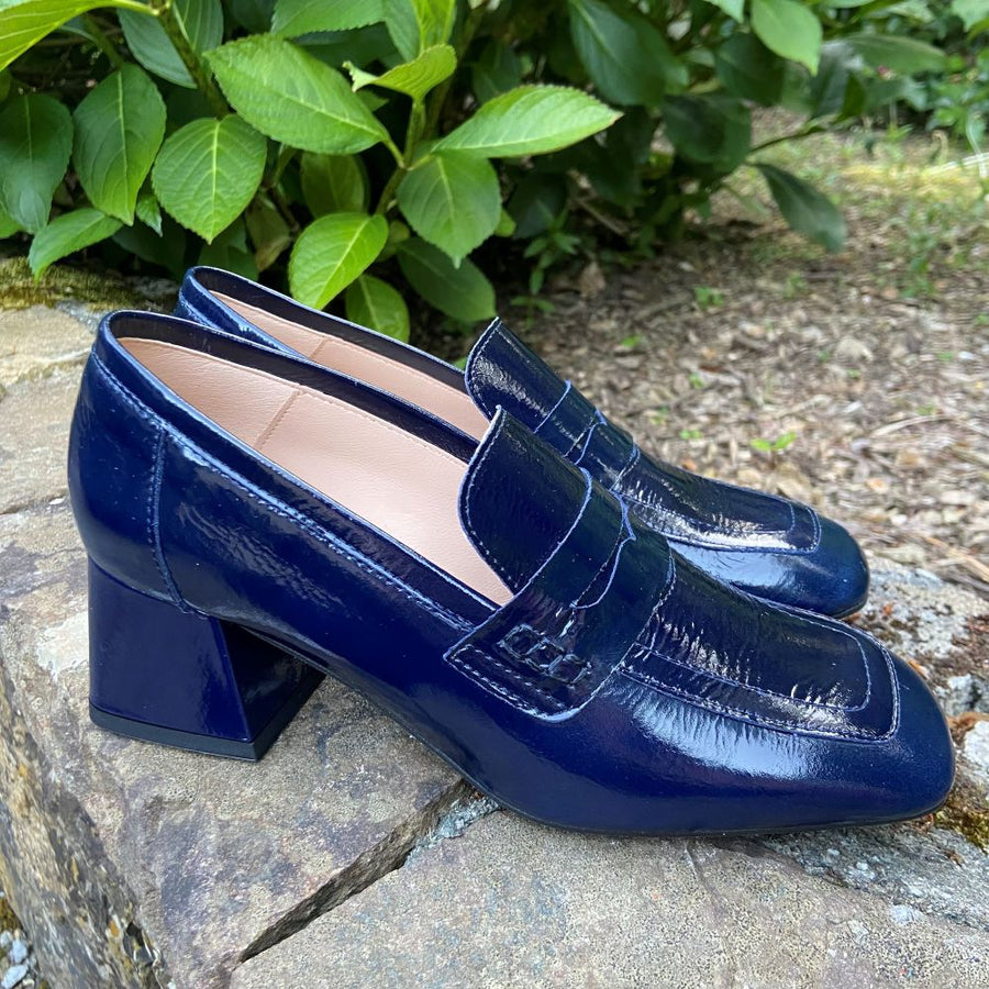 Marian Block Heel Loafers 7802-NAVY
