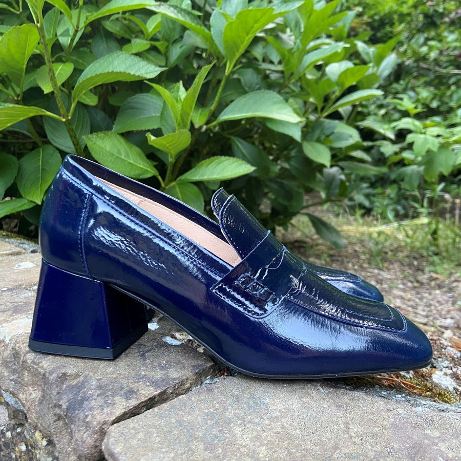 Marian Block Heel Loafers 7802-NAVY