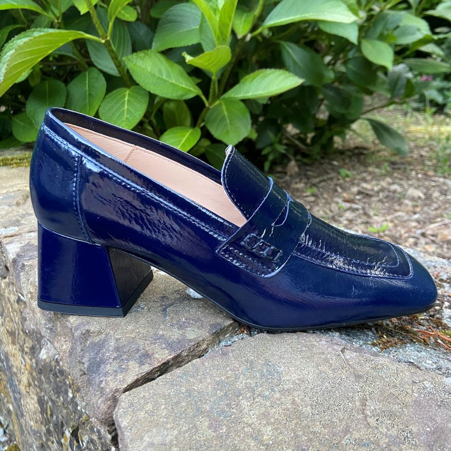 Marian Block Heel Loafers 7802-NAVY