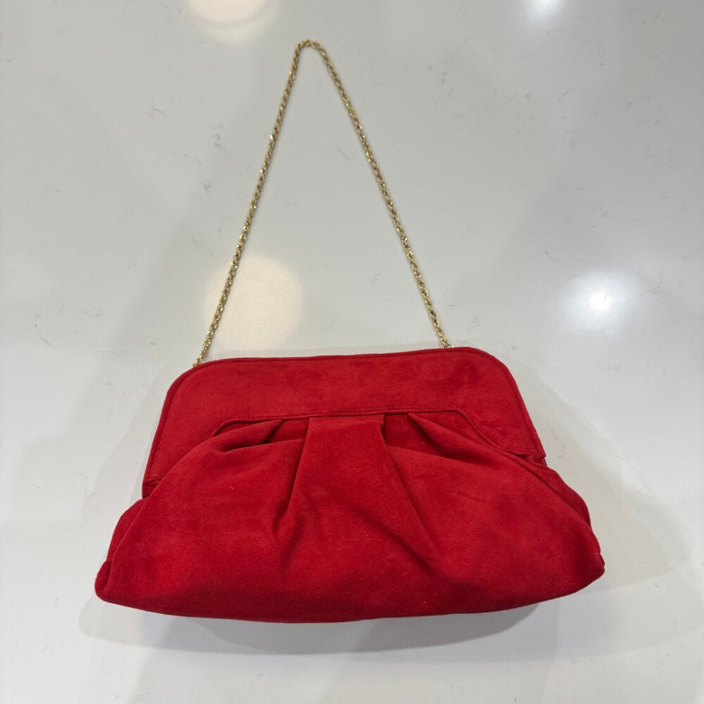 Red Dressy Bag Gold Chain