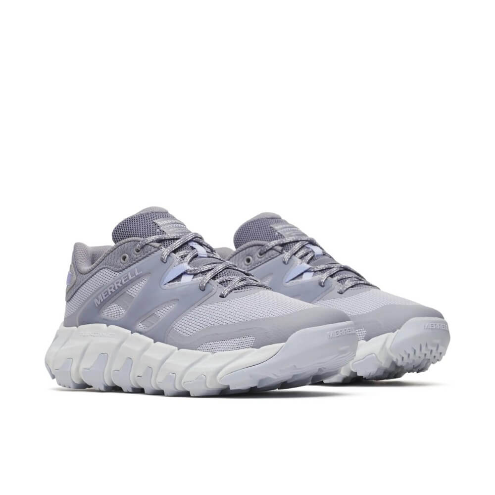 Gray Merrell walking shoe on a white background