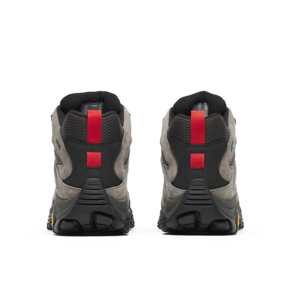 Merrell Moab Grey and red Gore-Tex Hiking Boot on a grey background 