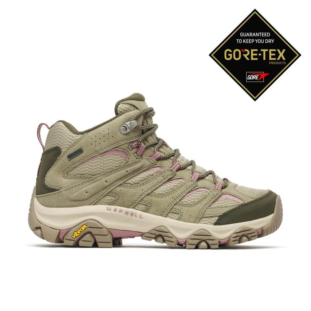 Merrell Moab Gore-Tex Hiking boot in Olive on a white background